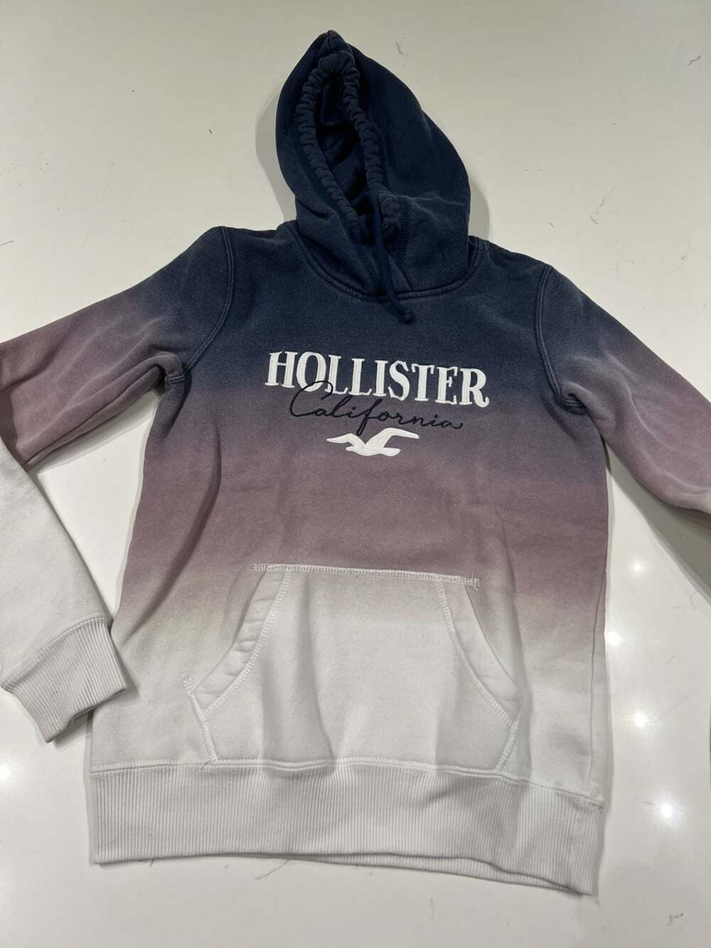 Hollister California Ombre Fleece Hoodie Navy Purple White